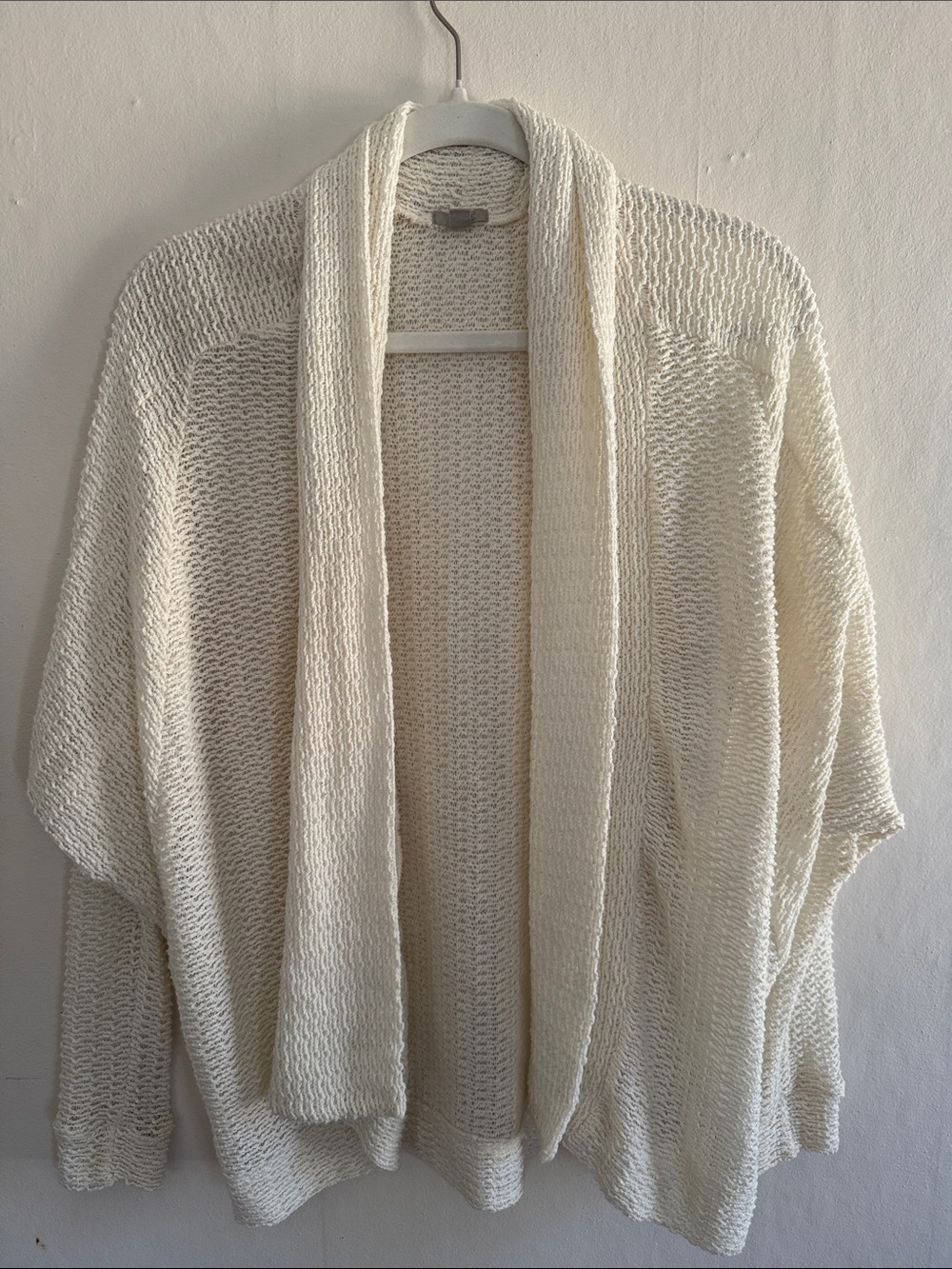 Urban Outfitters Cream Open-Front Knit Cardigan